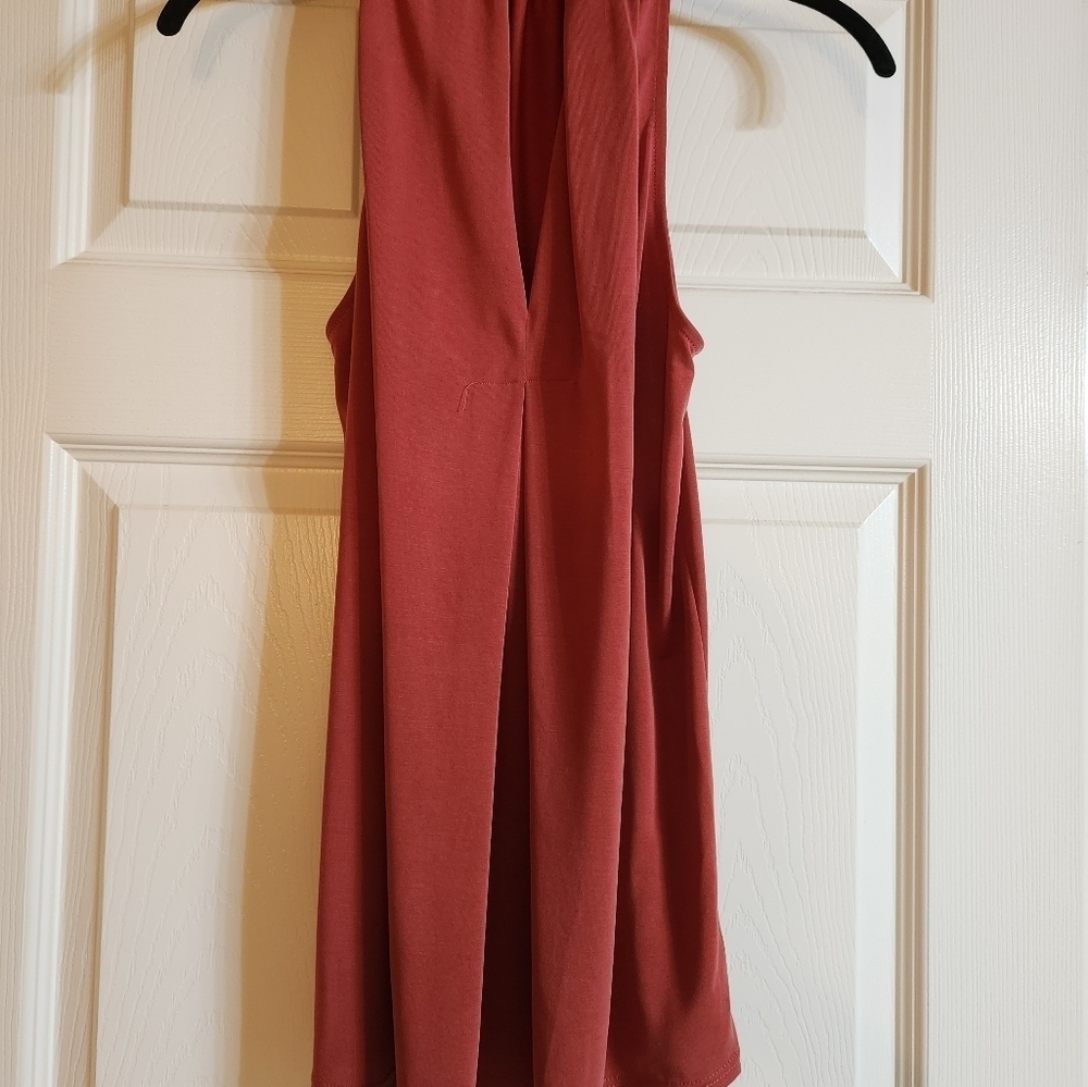 Green Envelope Rust Sleeveless Top Size S